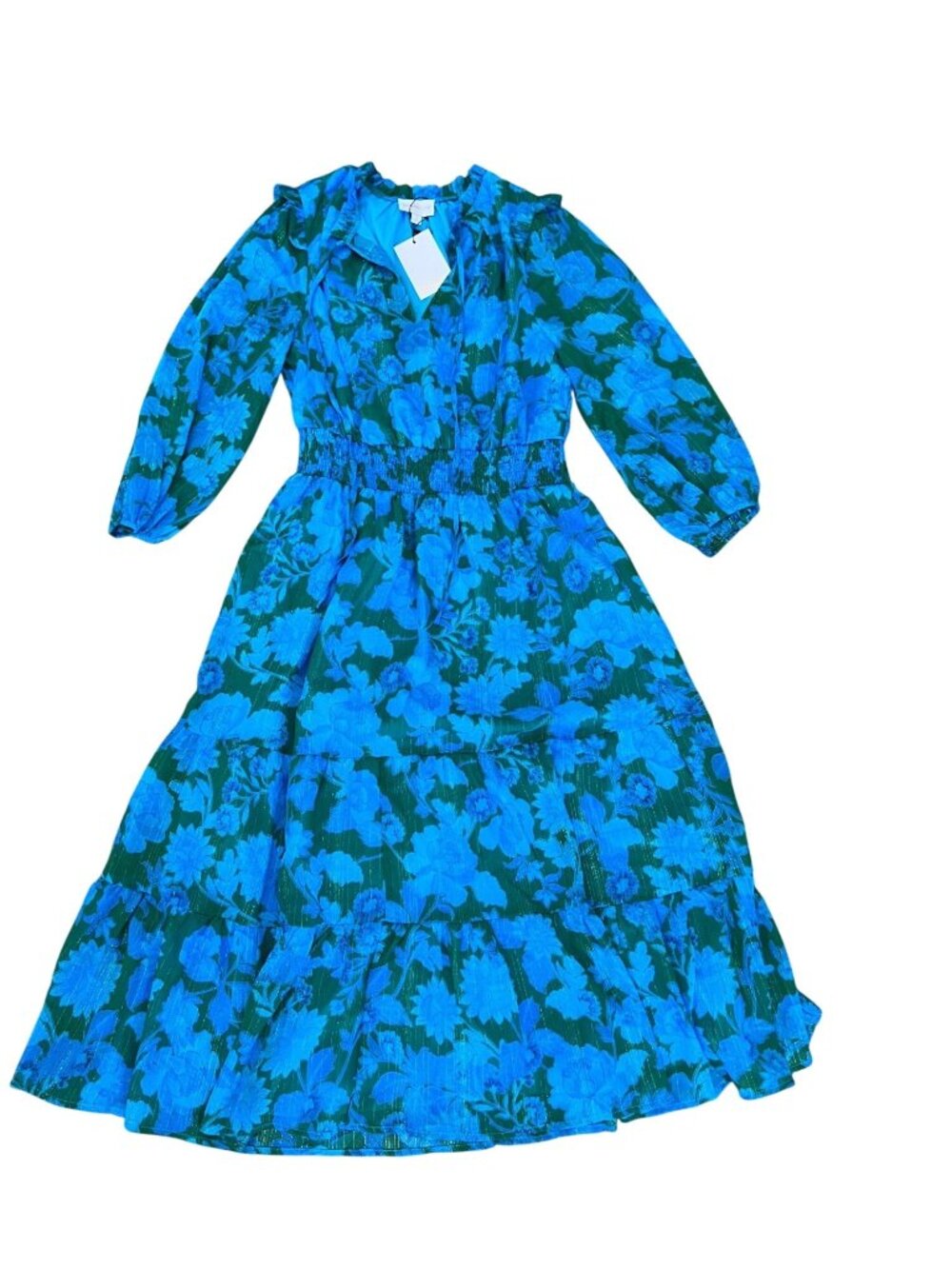 Sugarlips Blue Green Floral Maxi Dress Women's Size S . No longer has the tags